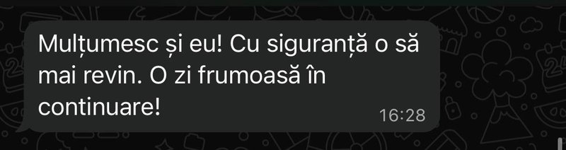 Recenzie de la un student: „Mulțumesc și eu! Cu siguranță o să mai revin.”